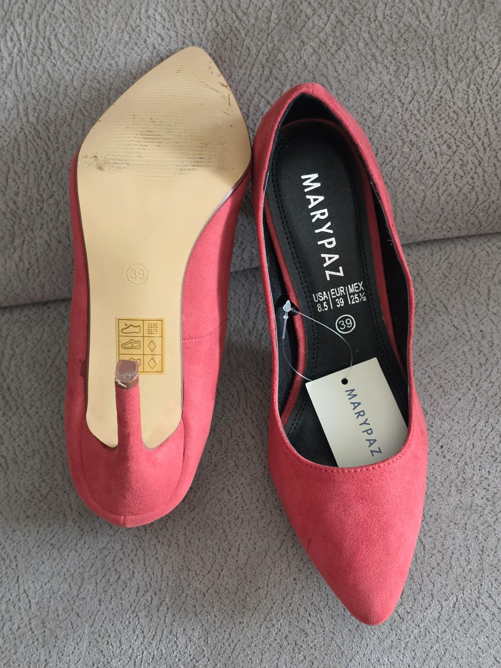 Sapatos de salto vermelho coral Marypaz T.39 – photo 4